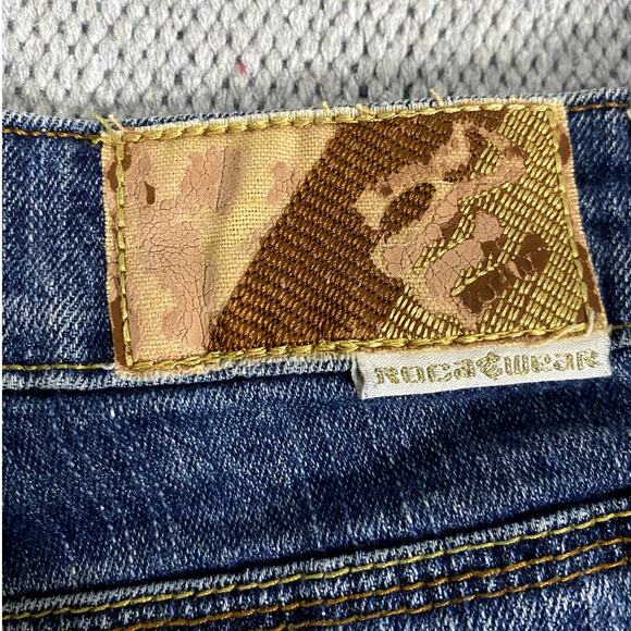 Rocawear Vintage Jeans Womens 11 32X32 Blue Bootcut Stretch Embroidered Street - Picture 10 of 14